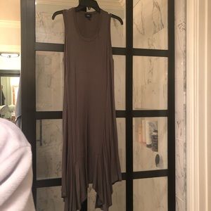 Olive Green Asymmetrical-Bottom Tank Dress